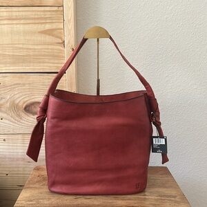 Frye Nora Knotted Hobo burgundy purse NWT